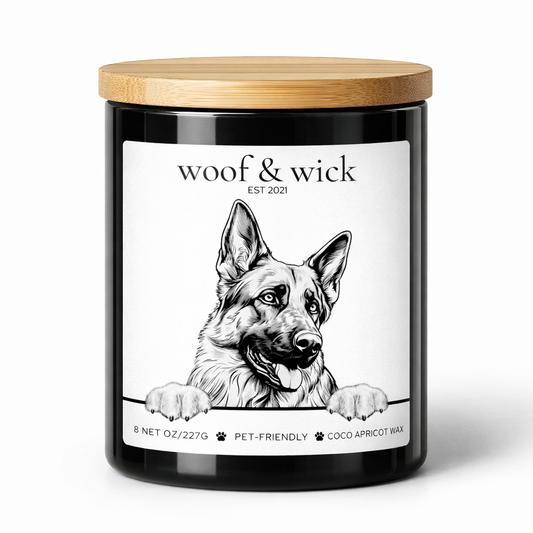 The German Shepherd Candle - Dog Breed Candle | Premium Pet-Friendly Candle for Dog Lovers