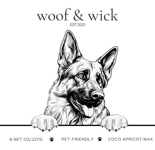 The German Shepherd Candle - Dog Breed Candle | Premium Pet-Friendly Candle for Dog Lovers